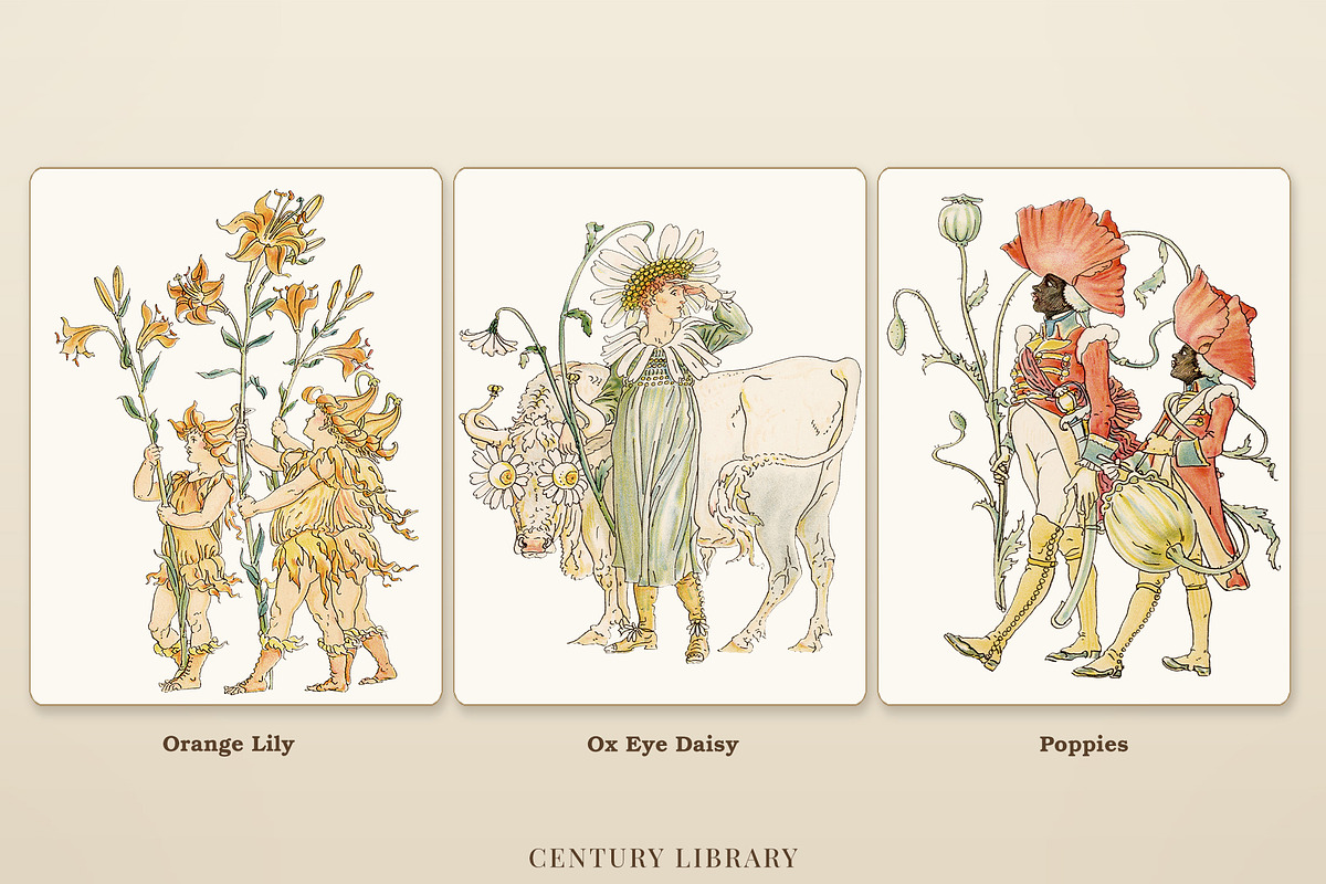Vintage Flower Fairy Illustrations, a Decorative Illustration by Century Library (Photo 6 of 10)