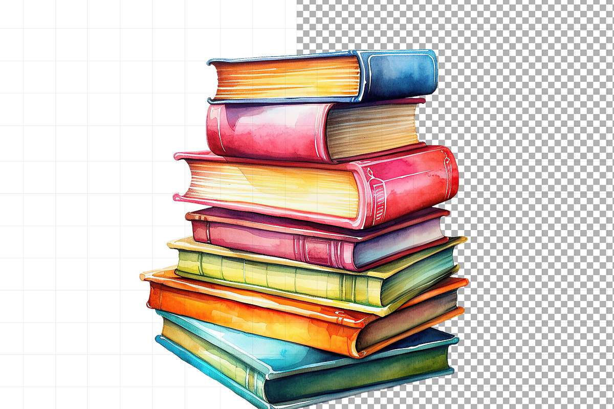 Stack of Books PNG, an Object Illustration by PaintPixelCo (Photo 5 of 6)