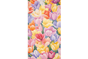 Vibrant multicolored tulips in full, an Object Illustration by Lermont51