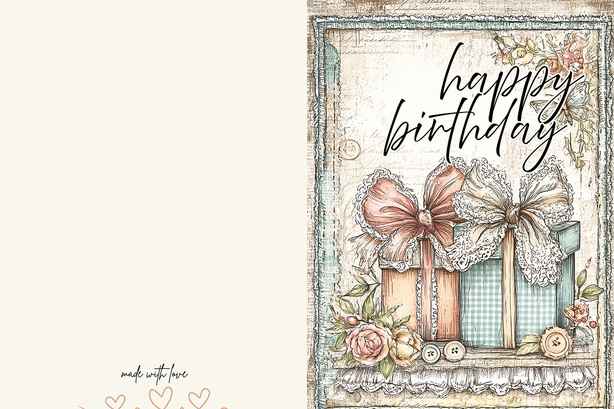 Vintage Customizable Birthday Card preview 3