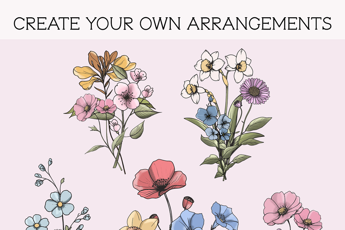 Birth Month Flowers Clipart Bundle, an Object Graphic by Mastilo Designs (Photo 4 of 6)
