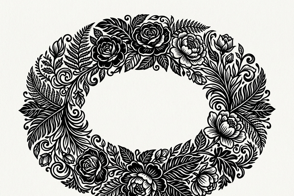 50 Elegant Floral Oval Mirror Frame, a Decorative Illustration by Amazin_art (Photo 31 of 40)
