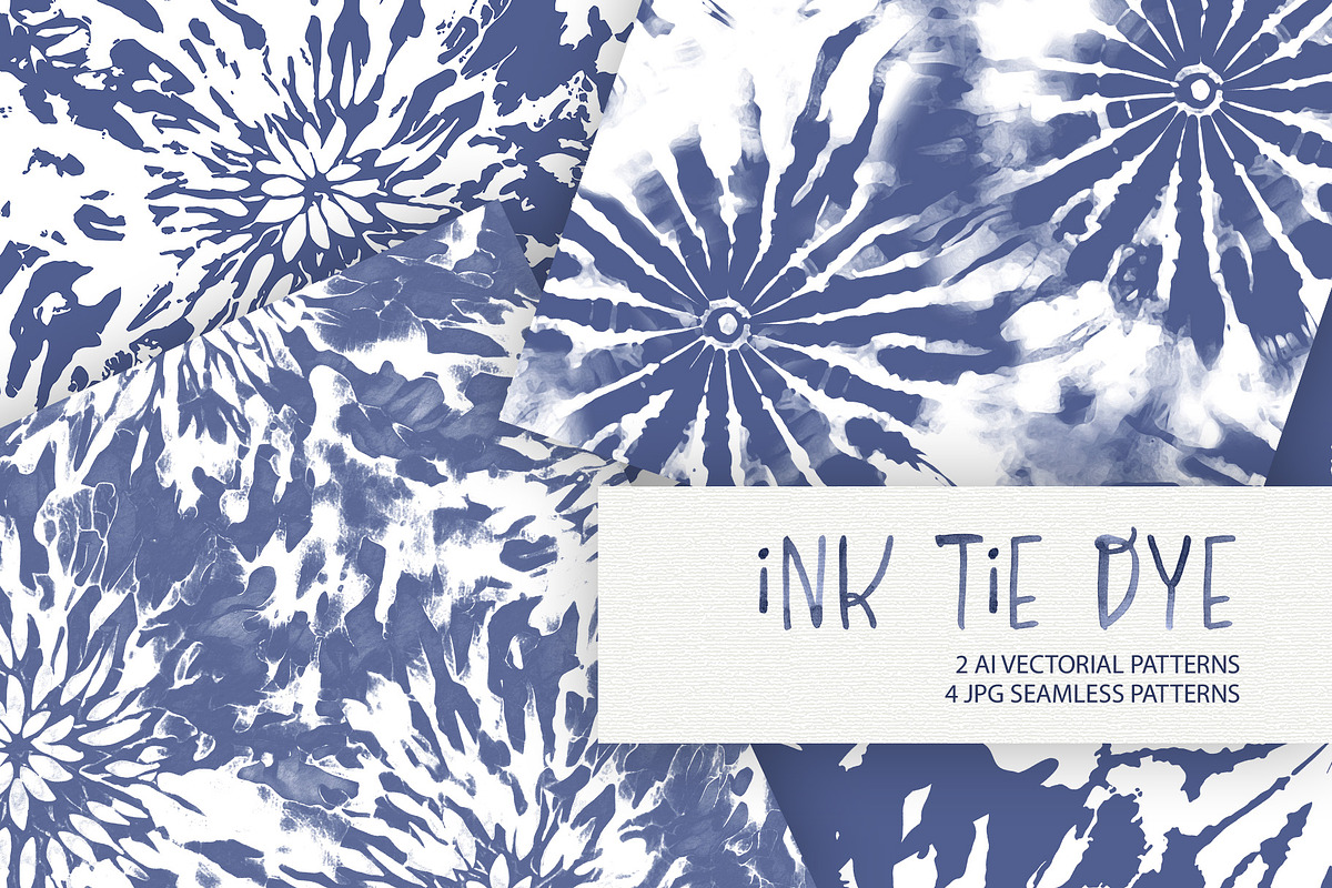Blue Ink Tie Dye Patterns, a Pattern Graphic by cafelab_store (Photo 1 of 4)