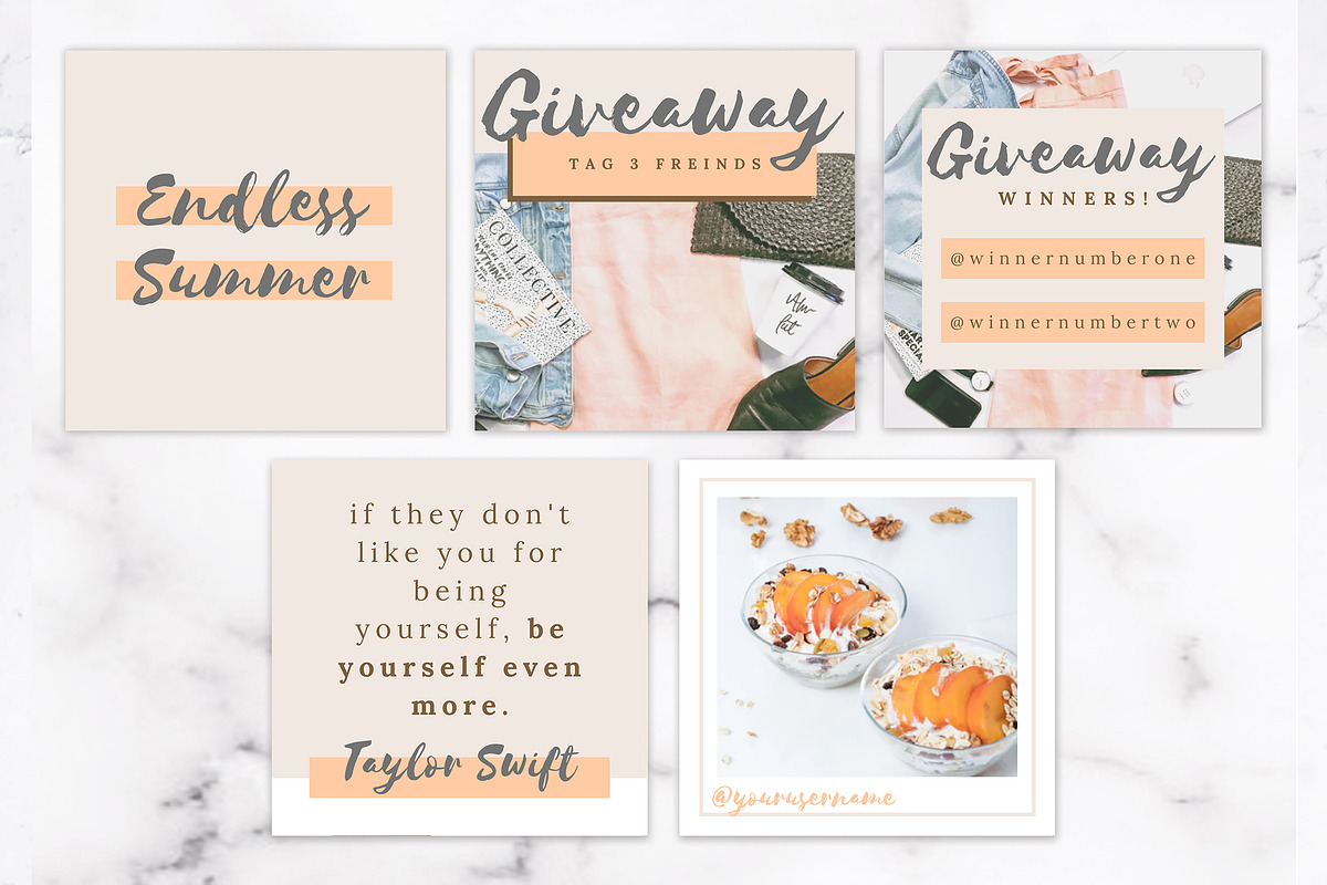 Instagram Posts for Canva | Peach, a Social Media Template by Thirty One Palms Studio (Photo 3 of 6)
