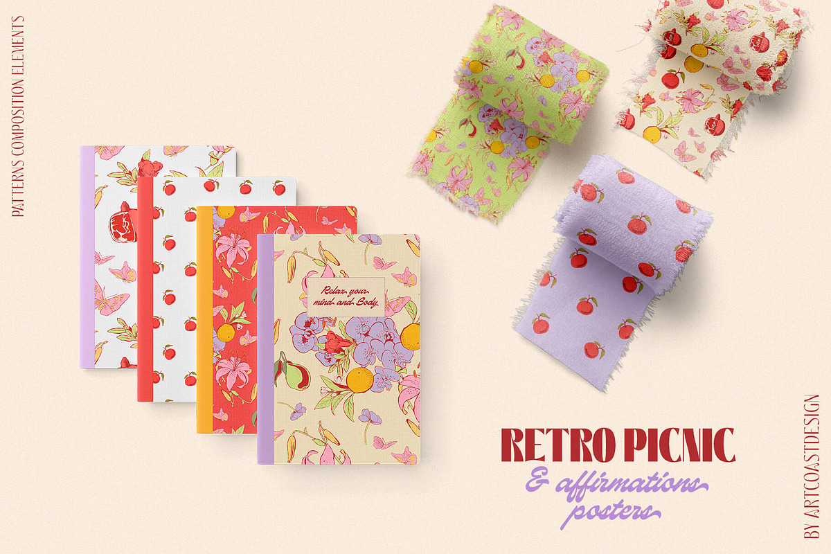 Retro Picnic & Affirmations Posters, a Food Illustration by nadispasibenko (Photo 13 of 14)