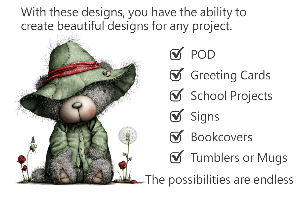 Whimsical Spring Teddy Bear Clipart, an Illustration by Pixels.Craft (Photo 3 of 5)