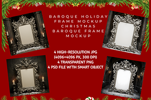 Baroque Holiday Frame Mockup