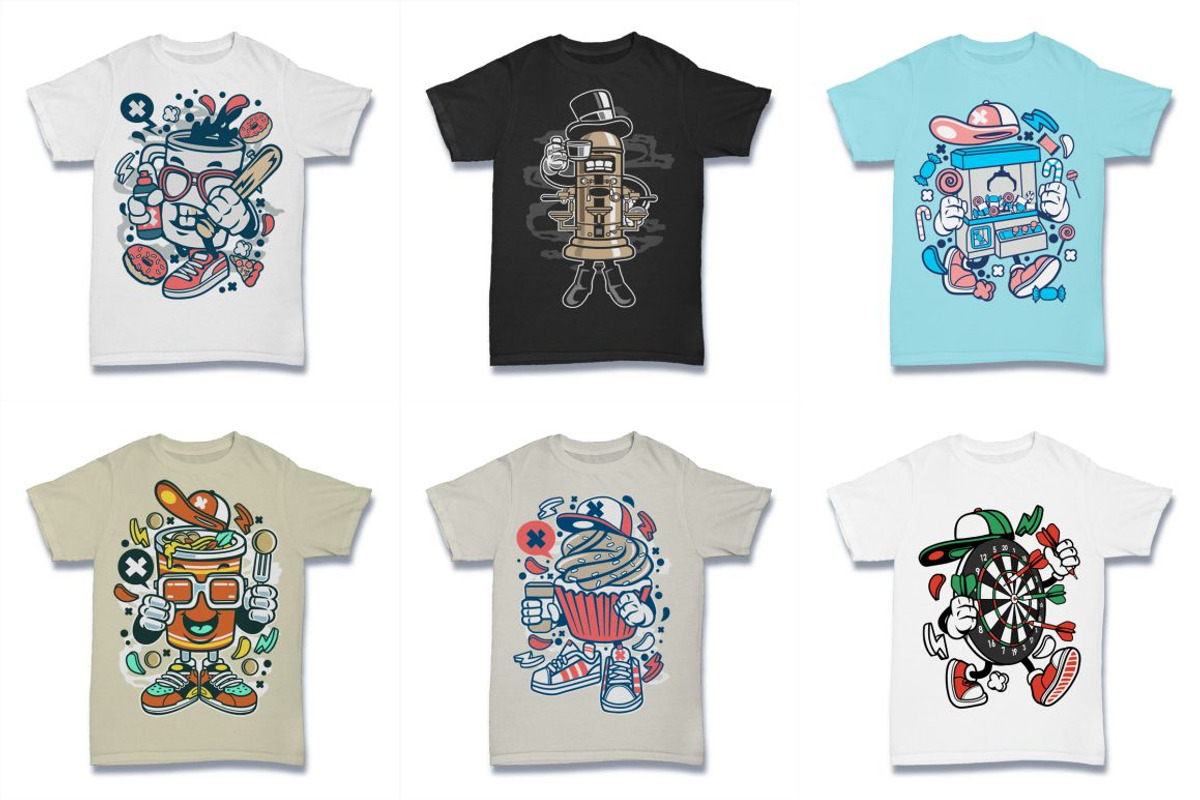 Cartoon Vector Tshirt Design Bundle, an Illustration by roach_graphic (Photo 9 of 22)