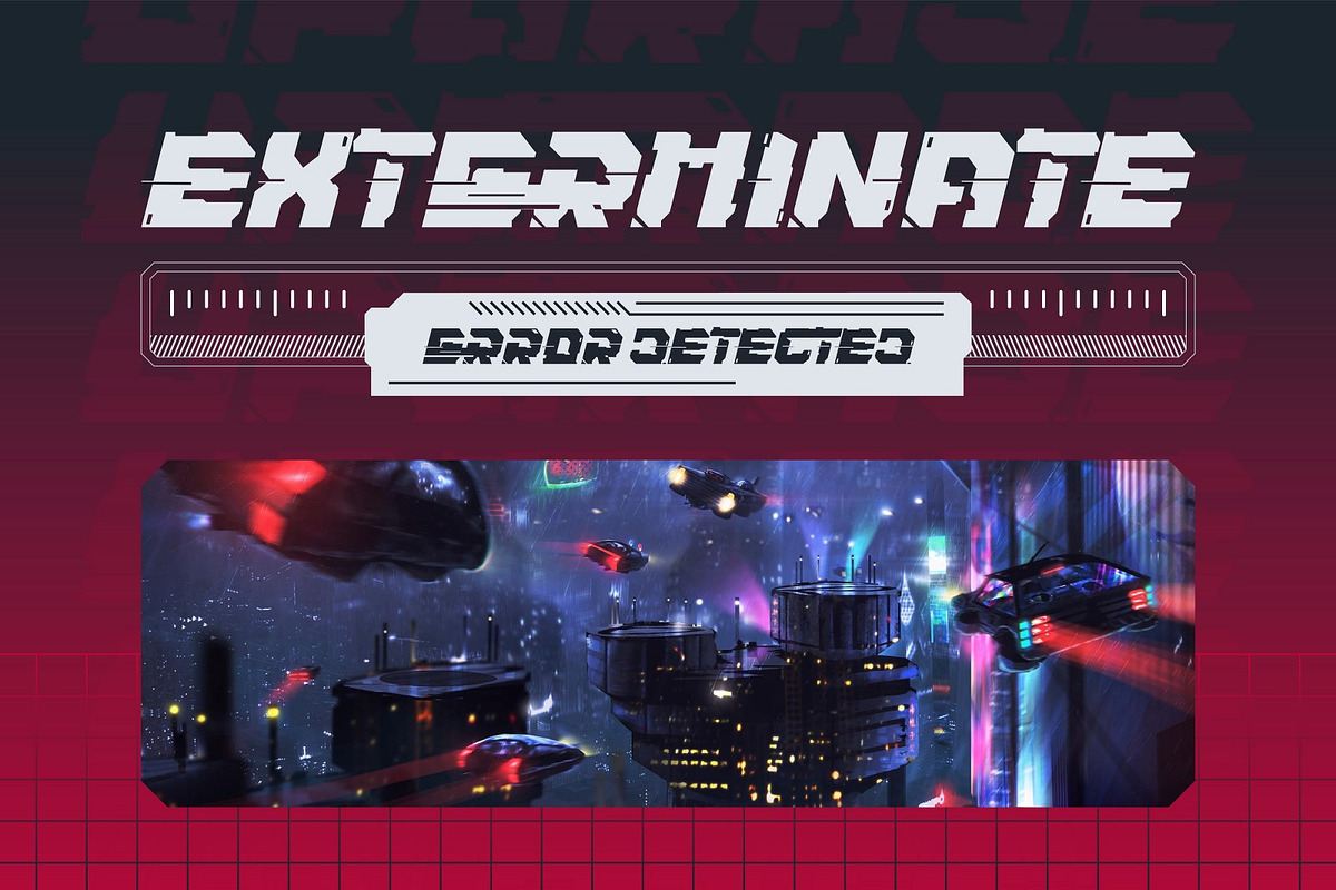 Cybergrose - Cyberpunk Display Font, a Sans Serif Font by Annora Studio (Photo 8 of 17)