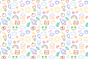 Kids, children doodles pattern, an Illustration by Cmeree (Thumbnail 2 of 2)