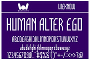 human alter ego font, a Font by weknow (Thumbnail 1 of 5)