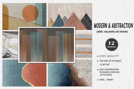Modern Abstract Geometric Wallpaper, a Wallpaper Graphic by DamonYang's shop