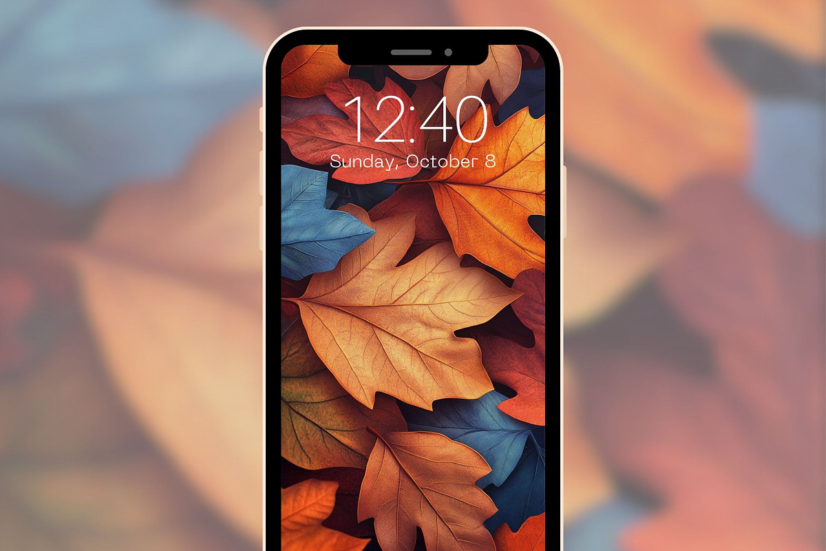 Fall Leaves Phone Wallpapers, a Graphic by Kalindiprints (Photo 2 of 6)