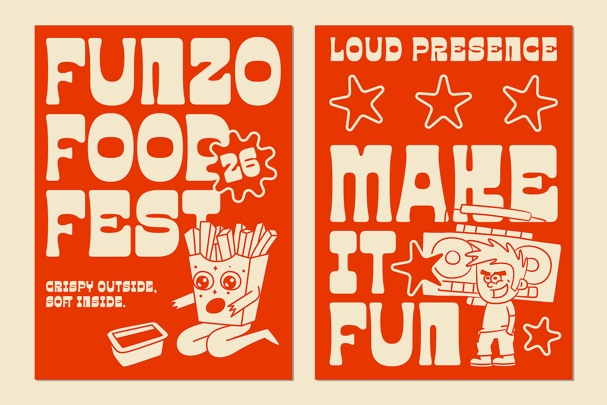 Funzo - Bold Funky Display Sans Font, a Sans Serif Font by Sekyra Lab (Photo 8 of 11)
