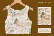 Vintage Horses Prints & Patterns, a Pattern Graphic by GND ART STUDIO (Thumbnail 3 of 8)