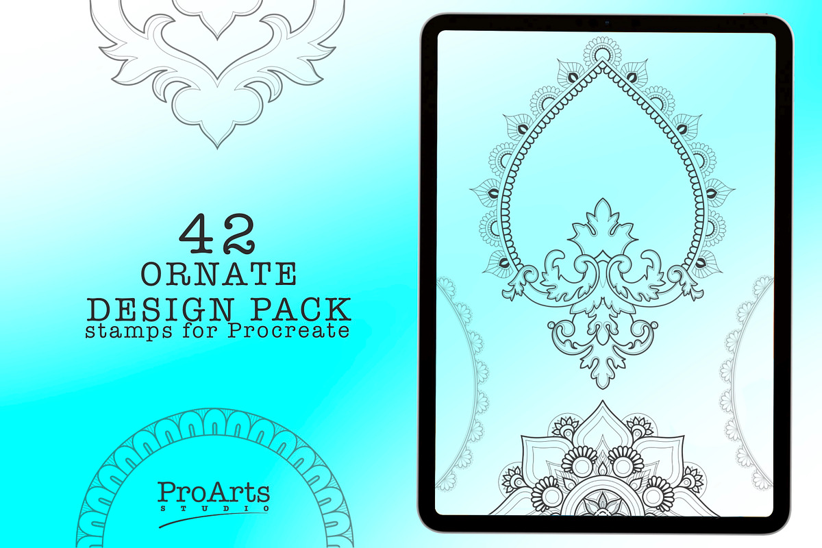Procreate Brushes Ornate Design Pack, a Brush Add-On by Lucrumplus (Photo 1 of 6)