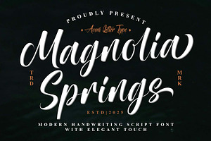 Magnolia Springs | Handwritten, a Handwritten Font by Aveni Letter Type