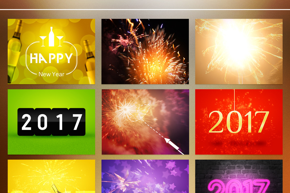 New Year 2017 Images Set, a Texture Graphic by Backgrounds Store (Photo 3 of 4)