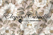 Elegant Camellia | Pattern Design, a Pattern Graphic by VOVU Studio (Thumbnail 1 of 8)