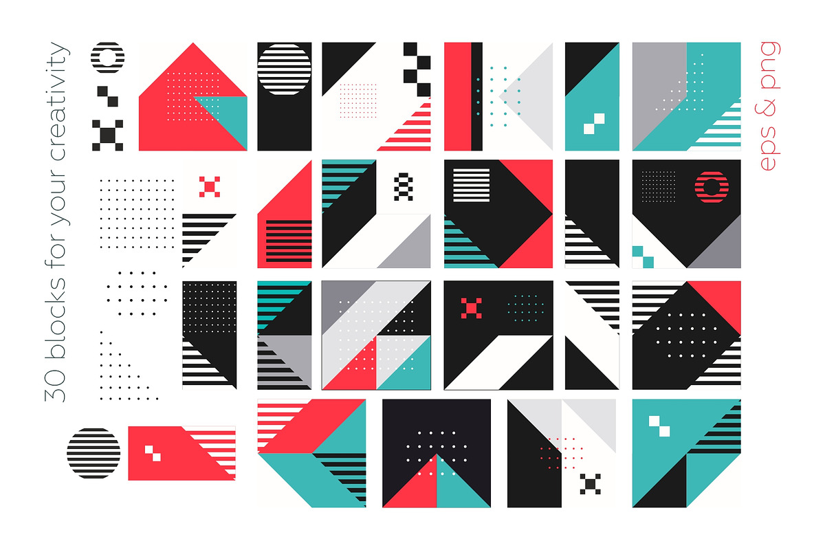 Fun Geometry pattern bundle., a Pattern Graphic by lisa_kalev (Photo 20 of 22)