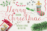 Merry Christmas [2 fonts]+Free Goods, a Script Font by Julia Dreams (Thumbnail 1 of 7)