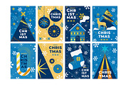 Elegant Blue and Gold Holiday Set, a Seasonal Illustration by Creative Graphics (Thumbnail 3 of 9)