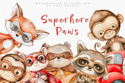 Watercolor Superhero Clipart Set, an Animal Illustration by Pati Paints (Thumbnail 1 of 9)