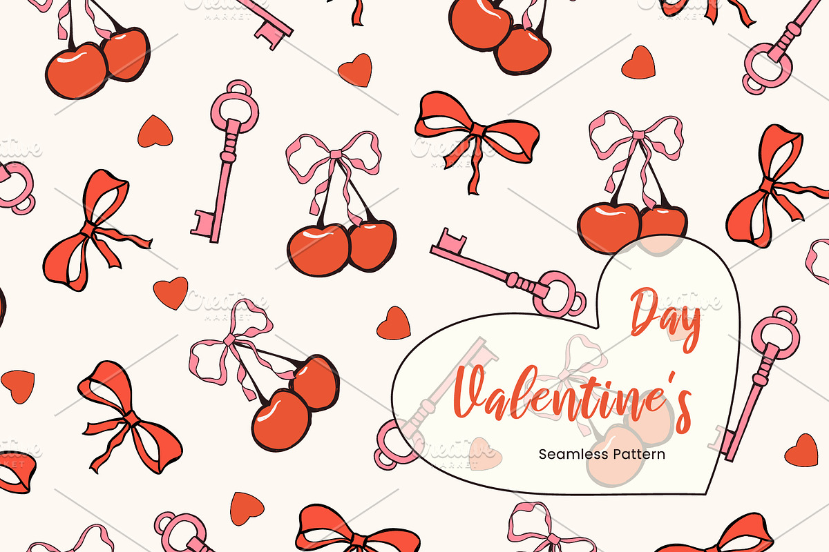 Whimsical Valentine Seamless Pattern, a Pattern Graphic by Groovy Arts (Photo 1 of 5)