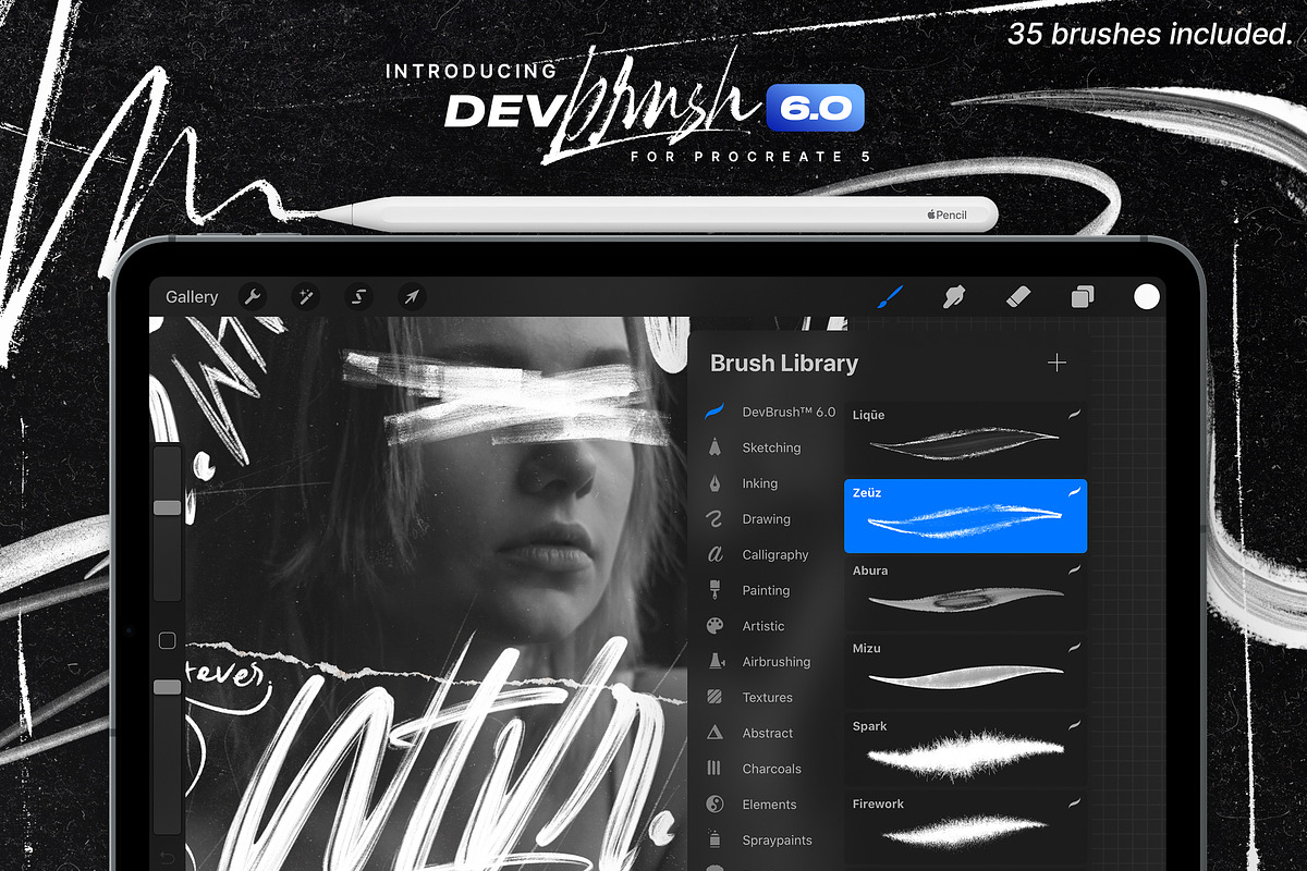 DevBrush 6.0 for Procreate 5, a Brush Add-On by Alif Devan R. (Photo 1 of 11)