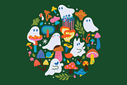 Ghosts in the Mushroom Woods, a Pattern Graphic by PenguinHouse (Thumbnail 9 of 11)