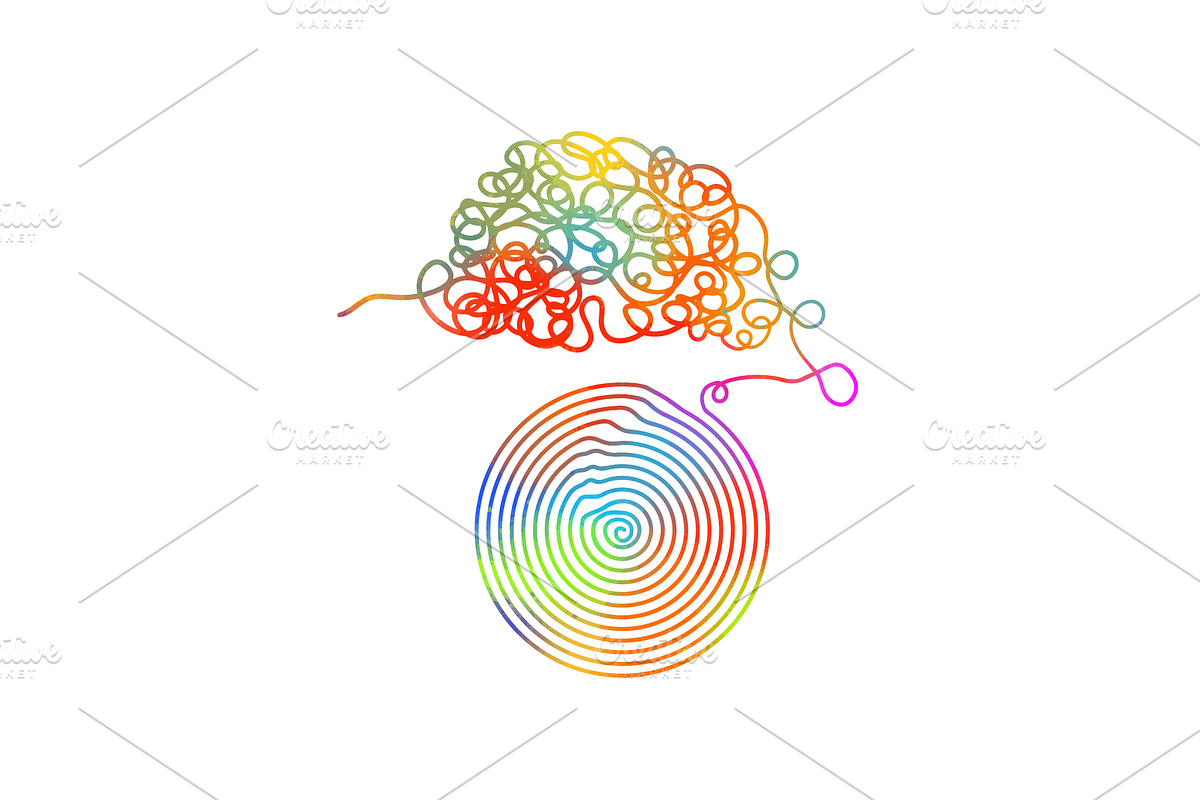 Tangle and unraveling thread of, an Object Illustration by Nenahliadava Design