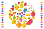Collection of cute kawaii fruits., a Graphic by Helen Sko (Thumbnail 2 of 7)