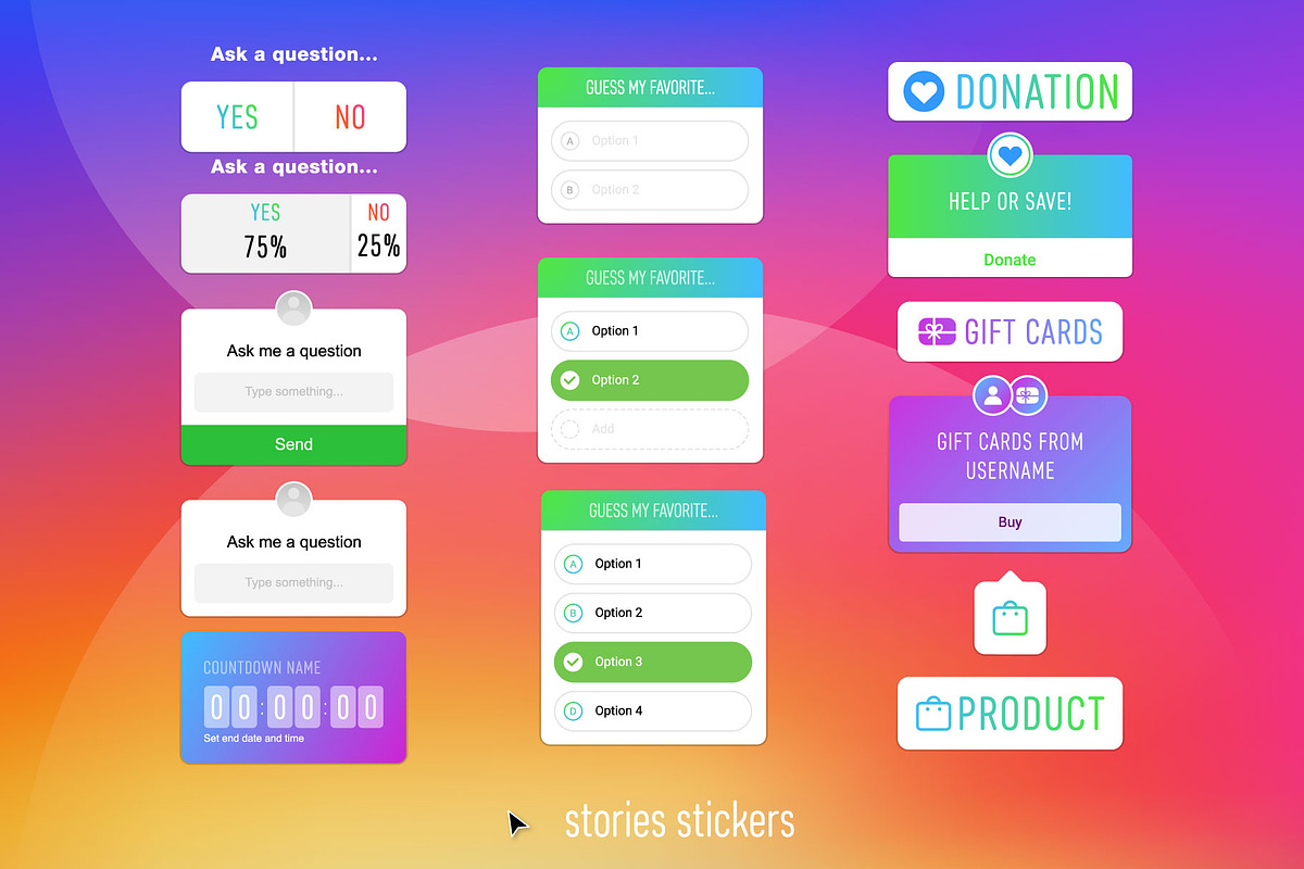 Instagram Stories Stickers, a Social Media Template by karnofff (Photo 3 of 5)