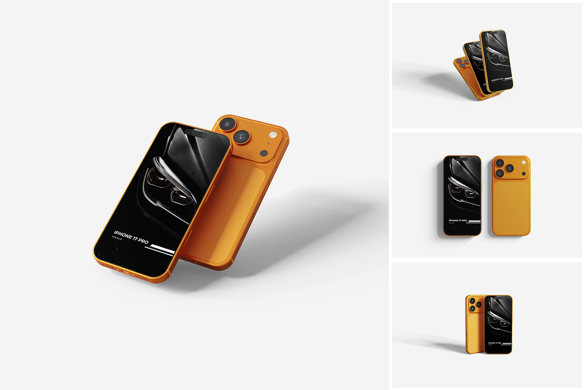 iPhone 17 Pro Mockup, a Mockup by MrLetters (Photo 1 of 5)
