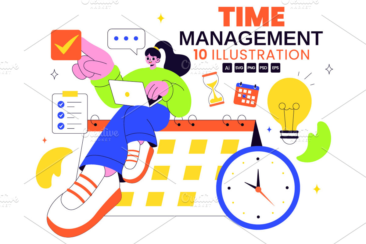 10 Time Management Planning, a Person Illustration by denayunebgt (Photo 1 of 4)