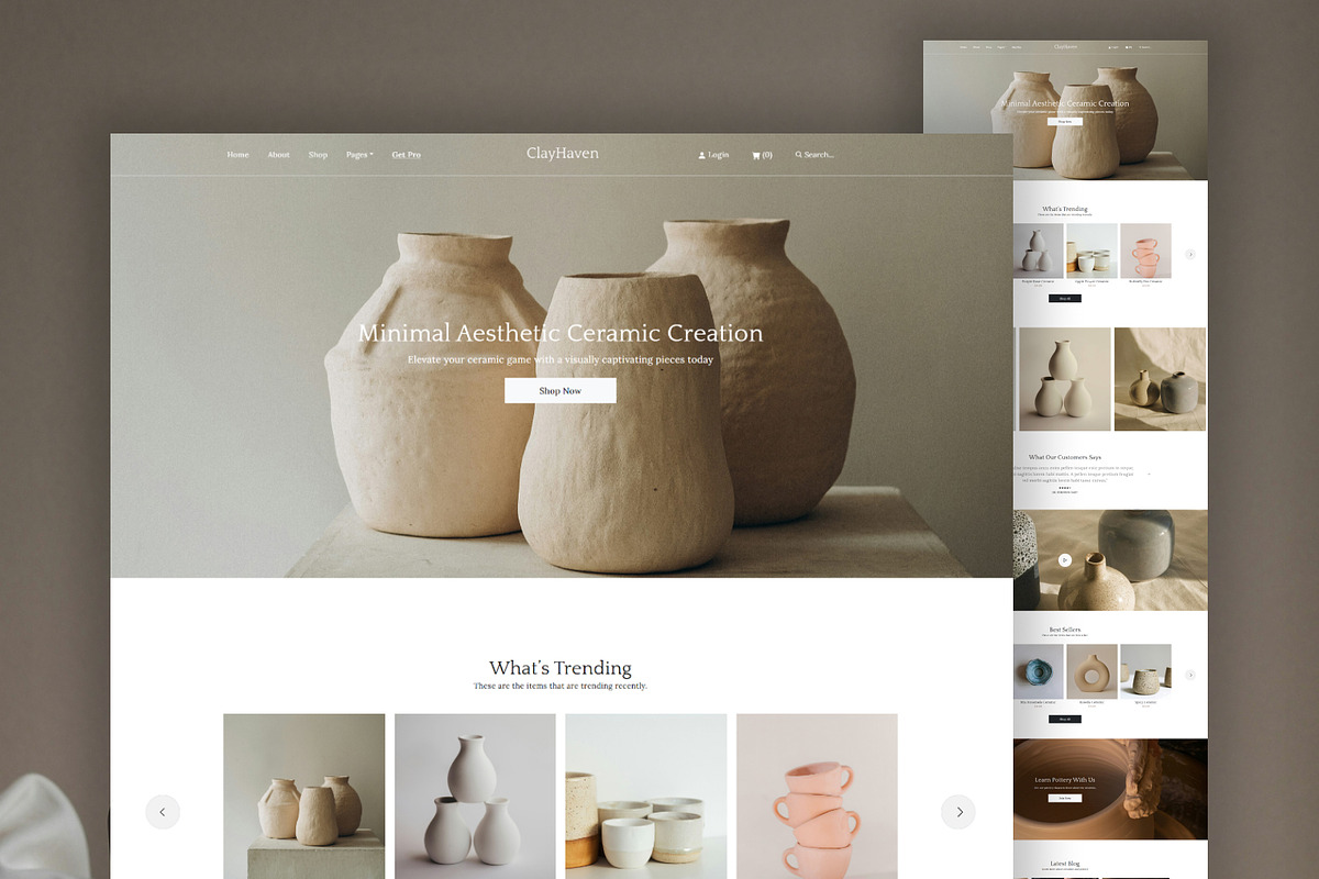 ClayHaven – Ceramic and Pottery Shop, a HTML Template by TemplatesJungle