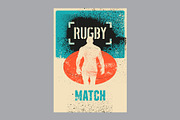Rugby vintage grunge vector posters., a Sport Illustration by PoPaShop (Thumbnail 9 of 9)