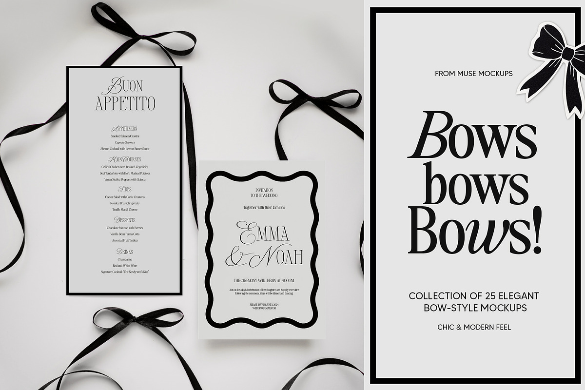 Bows Bows Bows! Chic Card Mockups, a Product Mockup by Muse Mockups (Photo 1 of 12)