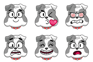 Bulldog Emoji Set