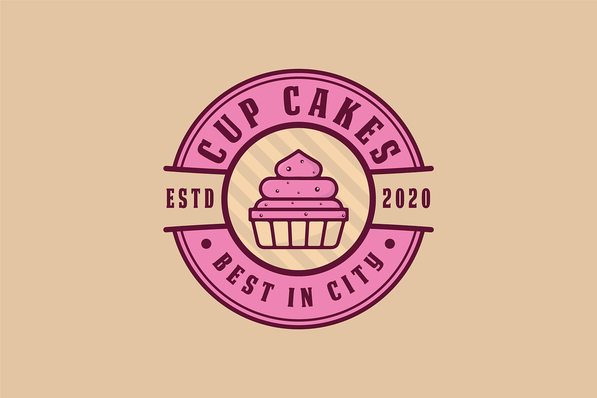 Cupcakes Vintage Logo, Badge Design., a Branding & Logo Template by Billah Hub (Photo 3 of 3)