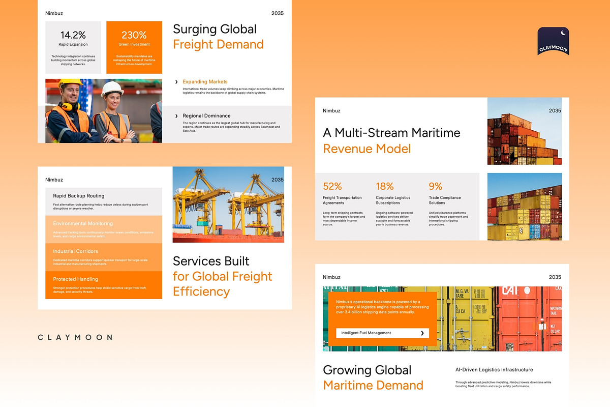 Ship Cargo & Maritime Logistics, a Presentation Template by Claymoon Lab (Photo 4 of 7)