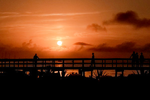Waterfront boardwalk at sunset time, punta del este, uruguay, a Sports & Recreation Photo by DanFLCreativo