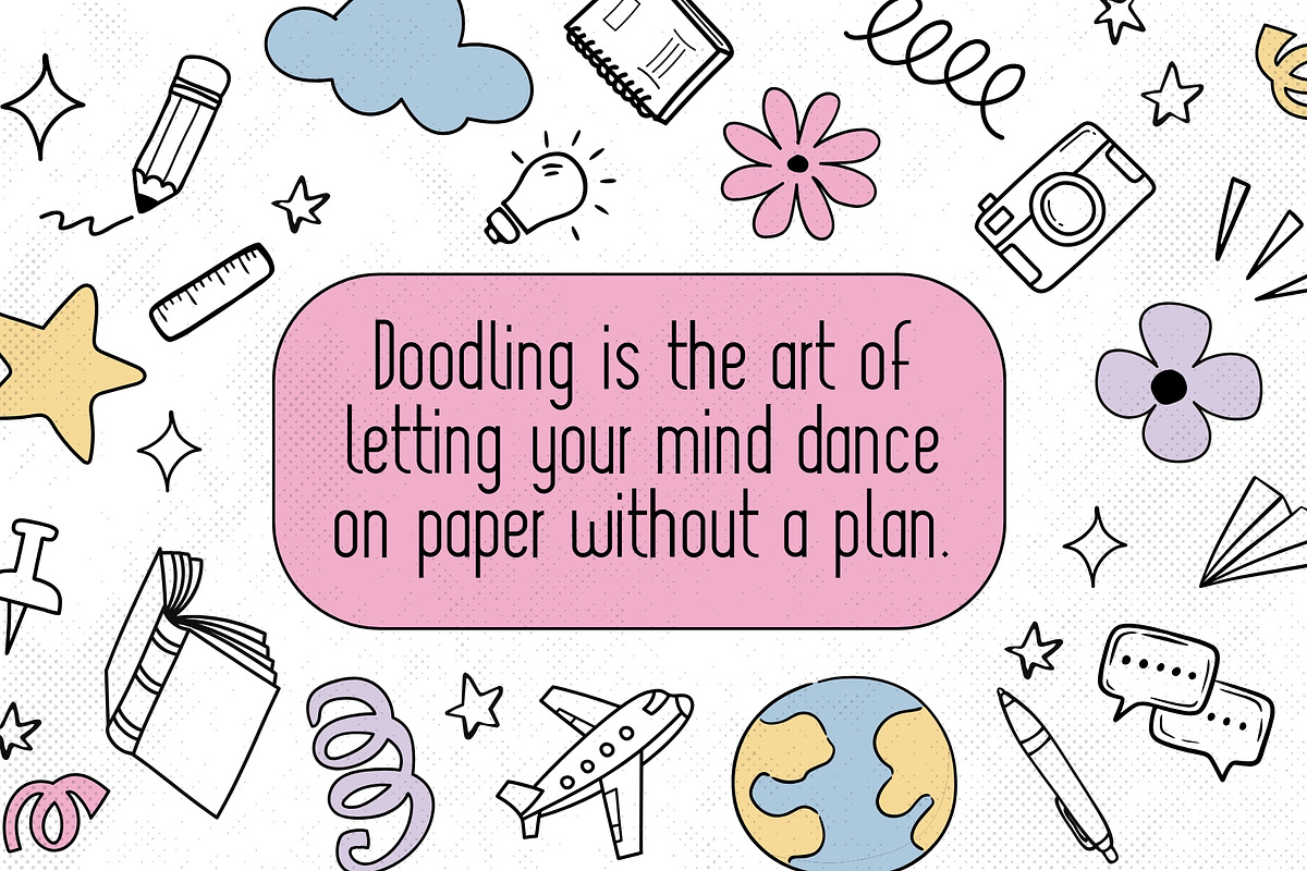 Doodle Daze - Adorable Slim Typeface, a Sans Serif Font by HipFonts (Photo 6 of 7)