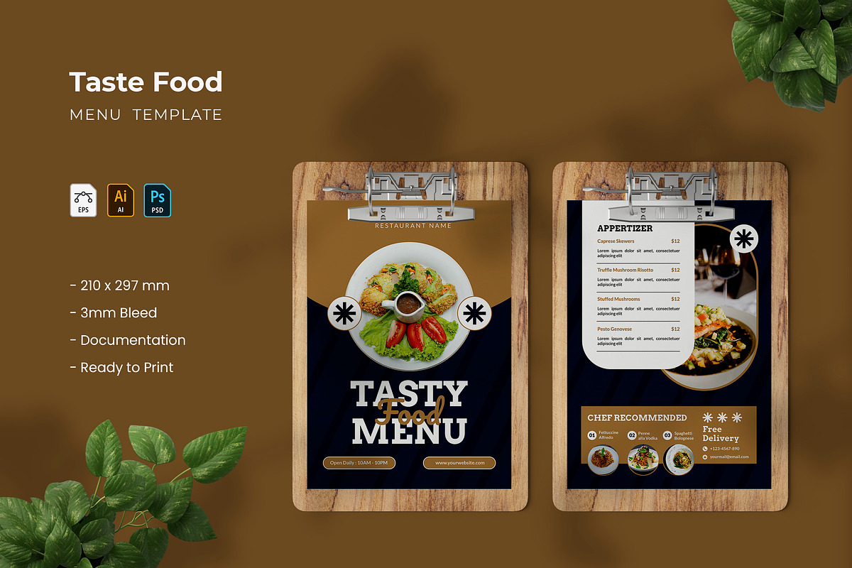 Tasty Food - Menu, a Print Template by VUNIRA (Photo 1 of 3)