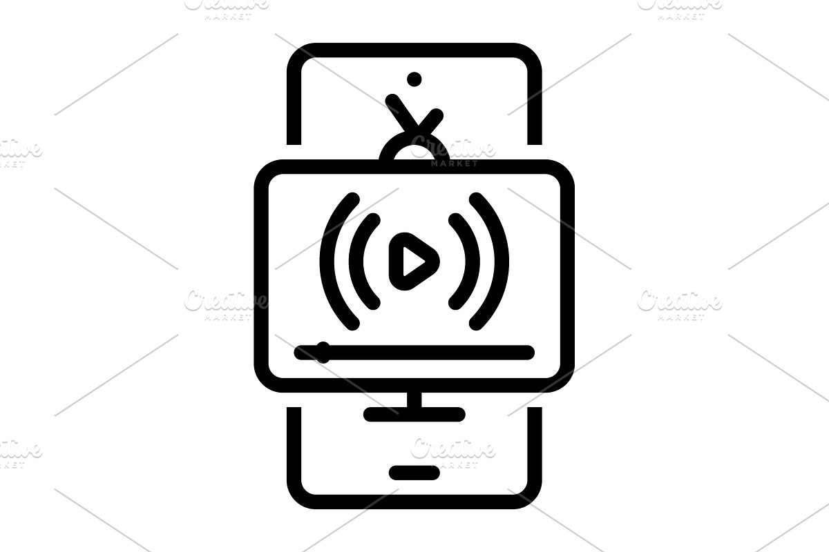 Stream casting black icon, an Outline Icon by Creative priyanka