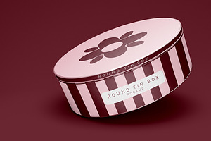 Floating Round Tin Box Mockup