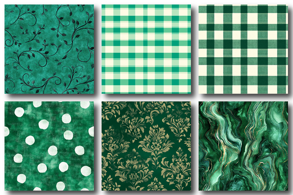 Emerald Green Digital Papers, a Pattern Graphic by designcity5 (Photo 4 of 5)