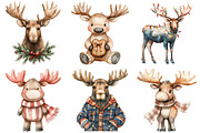 Cute Christmas Moose Sublimation, an Illustration by Craft Nest (Thumbnail 3 of 7)