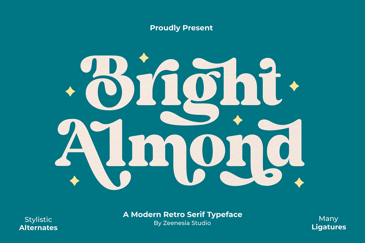 Bright Almond, a Serif Font by zeenesia (Photo 1 of 17)