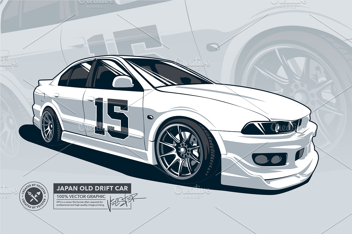 Japan Drift Cars, a Sport Illustration by Vecster (Photo 2 of 8)